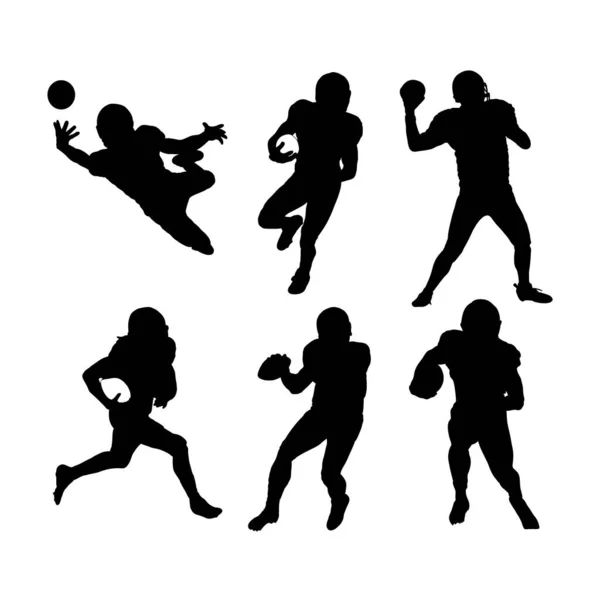 Silhouette Football Américain Sportif — Image vectorielle