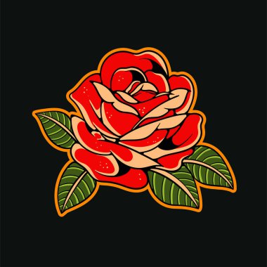 Güzel gül çiçeğinin el çizimi