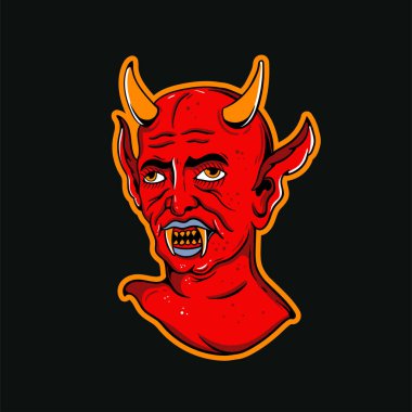 Şeytan kafasının el çizimi