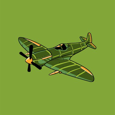 Bir savaş uçağı vektör tasarımının etiket çizimi