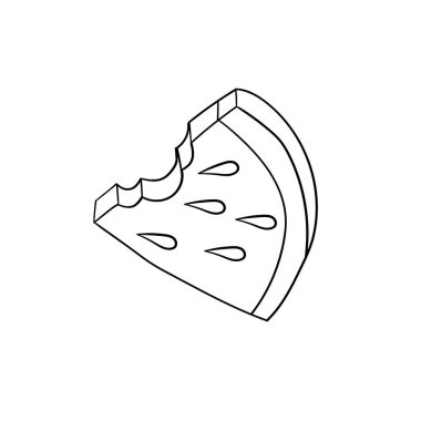 Kesilen kavun meyve vektörü tasarımı çizelgesi