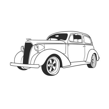 Klasik bir arabanın tasarım taslağı.