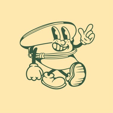 Şapka polisinin klasik karakter tasarımı