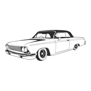 60 model klasik bir arabanın tasarımı.