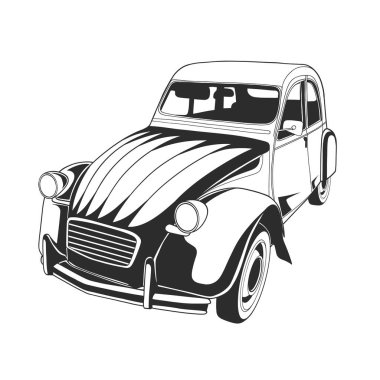 64 model klasik bir arabanın tasarımı.