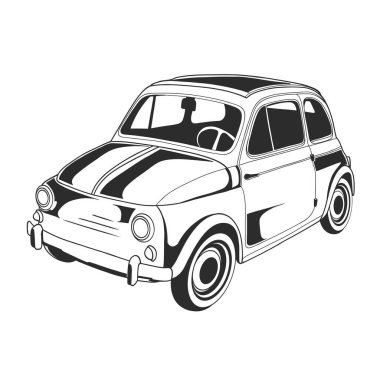70 model klasik bir arabanın tasarımı.