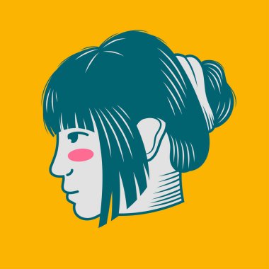 Karakter tasarımı avatar düz minimalist 166, basit vektör tasarımı, şirin çıkartma, karakter çıkartması