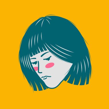 Karakter tasarımı avatar düz minimalist 121, basit vektör tasarımı, şirin çıkartma, karakter çıkartması