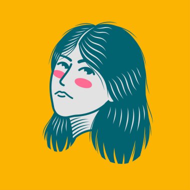 Karakter tasarımı avatar düz minimalist 129, basit vektör tasarımı, şirin çıkartma, karakter çıkartması