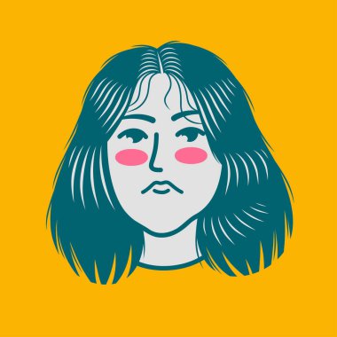 Karakter tasarımı avatar düz minimalist 130, basit vektör tasarımı, şirin çıkartma, karakter çıkartması