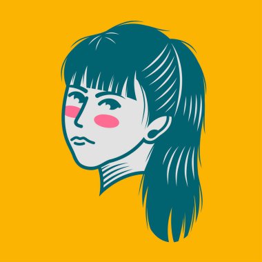 Karakter tasarımı avatar düz minimalist 132, basit vektör tasarımı, şirin çıkartma, karakter çıkartması