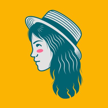 Karakter tasarımı avatar düz minimalist 149, basit vektör tasarımı, şirin çıkartma, karakter çıkartması
