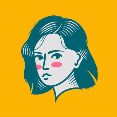 Karakter tasarımı avatar düz minimalist 10, basit vektör tasarımı, şirin çıkartma, karakter çıkartması