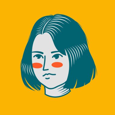 Karakter tasarımı avatar düz minimalist 16, basit vektör tasarımı, şirin çıkartma, karakter çıkartması