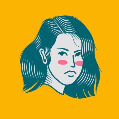 Karakter tasarımı avatar düz minimalist 20, basit vektör tasarımı, şirin çıkartma, karakter çıkartması