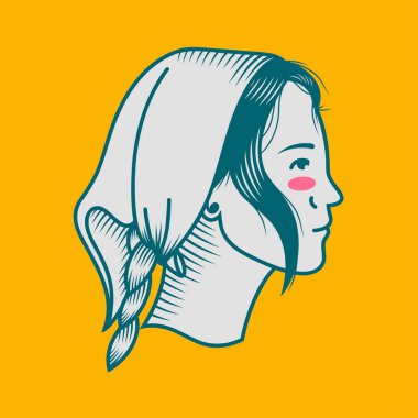 Karakter tasarımı avatar düz minimalist 42, basit vektör tasarımı, şirin çıkartma, karakter çıkartması