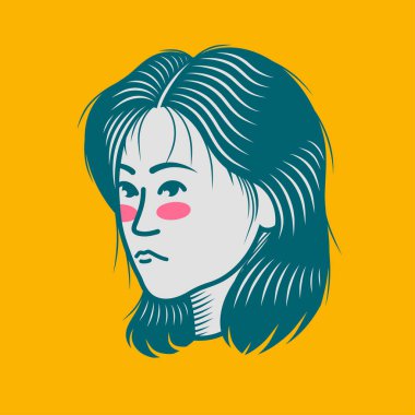 Karakter tasarımı avatar düz minimalist 50, basit vektör tasarımı, şirin çıkartma, karakter çıkartması