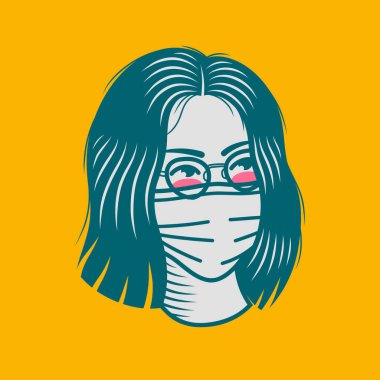 Karakter tasarımı avatar düz minimalist 52, basit vektör tasarımı, şirin çıkartma, karakter çıkartması