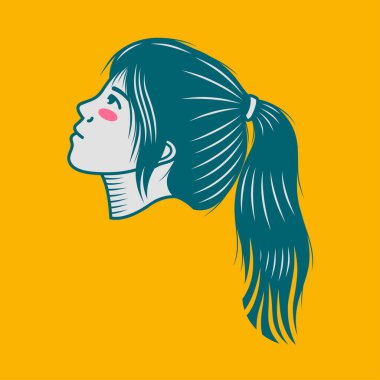 Karakter tasarımı avatar düz minimalist 58, basit vektör tasarımı, şirin çıkartma, karakter çıkartması