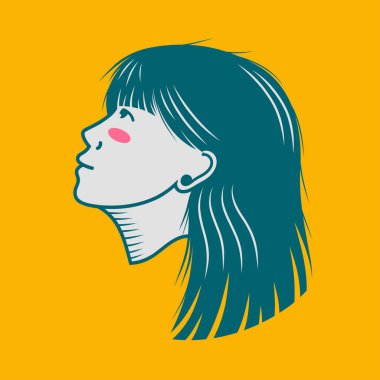 Karakter tasarımı avatar düz minimalist 59, basit vektör tasarımı, şirin çıkartma, karakter çıkartması
