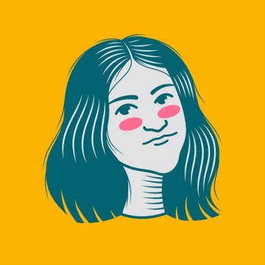 Karakter tasarımı avatar düz minimalist 73, basit vektör tasarımı, şirin çıkartma, karakter çıkartması