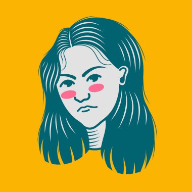 Karakter tasarımı avatar düz minimalist 75, basit vektör tasarımı, şirin çıkartma, karakter çıkartması