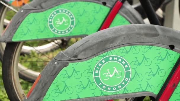 Deux Logos Toronto Partage Vélo Sur Louer Des Pneus Vélo — Video