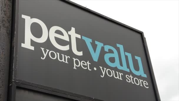 Pet Valu Seu Animal Estimação Sua Loja Assinar Branco Azul — Vídeo de Stock