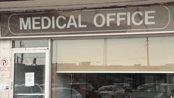 Medical Office Writing Caption Text Sign Medical Office Storefront Windows — Stock Video
