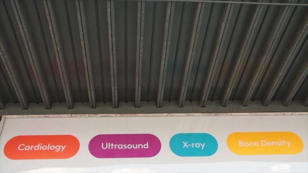Kardiologi Ultraljud Röntgen Bentäthet Tecken Lagra Tak Fasad Taket Utanför — Stockvideo