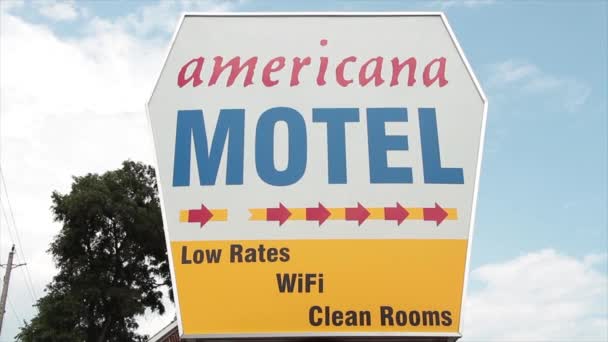 Semnul Motelului Motel Scriind Textul Legendei Scăzut Camere Curate Scris — Videoclip de stoc