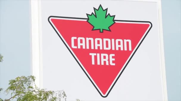 Знак Канадського Магазину Логотипу Шин Заощаджує Відсотків Окремих Предметах Дме — стокове відео