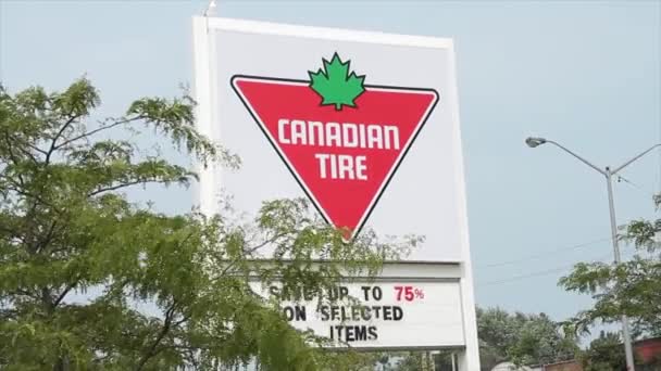 Kanadské Pneumatiky Logo Obchod Značka Silnici Ušetřit Procent Vybraných Položek — Stock video