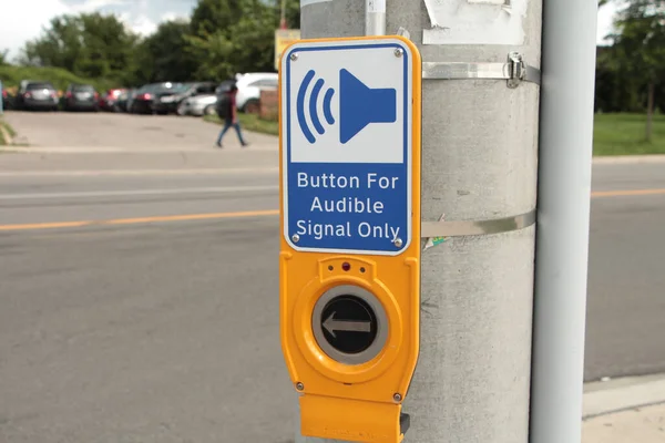 Buton Pentru Semnal Sonor Doar Buton Trecere Ilustrația Difuzorului Care — Fotografie, imagine de stoc