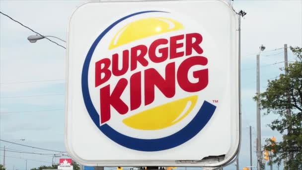 Logo Regelui Burger Semn Pătrat Cer Fundal — Videoclip de stoc