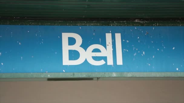 Bell Kanada Telefon Hizmet Mağazası Logo Cephesi Yatay Dikdörtgen Işareti — Stok video