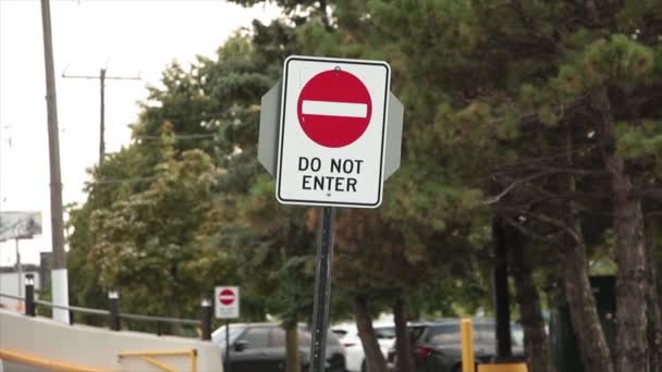 Enter Vertical Rectangle Sign Symbol Post Ramp Another Enter Sign — Stock Video
