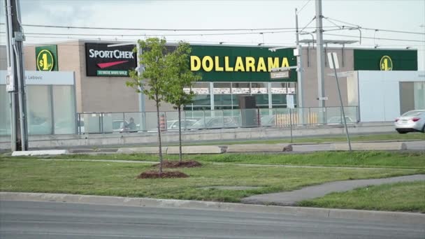 Dollarama Store Chain Franchise Sportchek Next Light Cars Vehicles Traffic — Stock Video
