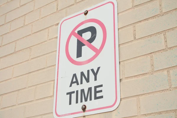 Parking Any Time Symbol Writing Text Rectangle Horizontal Sign Light — Stock Photo, Image