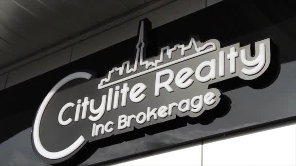 Citylite Realty Inc Mæglervirksomhed Med Illustration Tegning Toronto Landskab Vandret – Stock-video