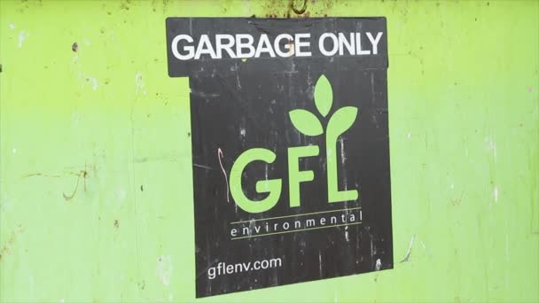 Gfl Green Life Umweltmüll Nur Mülltonne Logo Zeichen Schwarz Weiß — Stockvideo