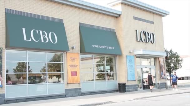 Lcbo Liquor Control Board Ontario Store Logo Sign Letters Writing — Stock Video