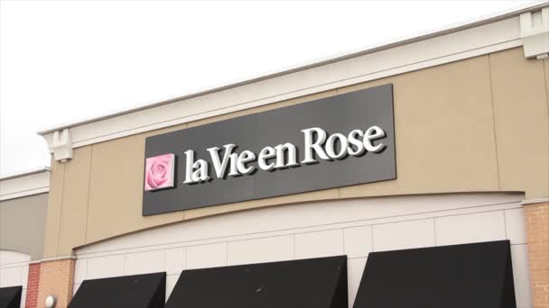 Vie Rose Store Λογότυπο Μπροστά Από Κατάστημα — Αρχείο Βίντεο