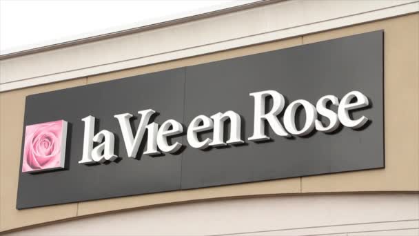 Vie Rose Store Znak Logo Sklepu Przed Sklepem Zbliżenie — Wideo stockowe