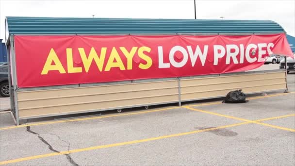 Always Low Prices Writing Caption Text Horizontal Rectangle Sign Banner — Stock Video