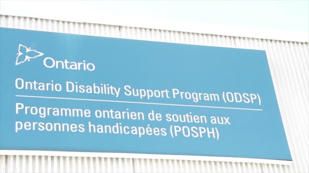 Підтримка Онтаріо Програми Підтримки Інвалідності Ddsp Написання Підпису Текстовий Знак — стокове відео