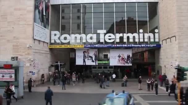 Iroma Termini Roma Terminal Talian Italia Roma Estación Tren Texto — Vídeo de stock