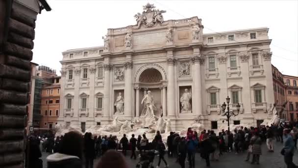 트레비 어두운 그림자 실루엣 이탈리아에서 사람들과 — 비디오
