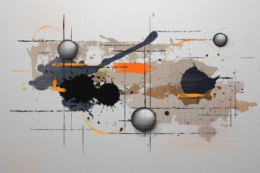 Özet arka plan, beneklerin taklit edilmesi ve tuval üzerinde fırça darbeleri. 