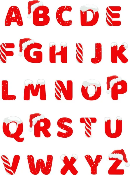 Alphabet Hiver Imprimé Décoré Vêtements Hiver — Image vectorielle
